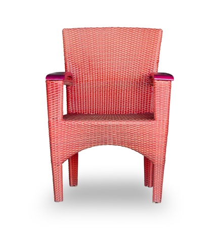 Chairs made of woven plasticの写真素材