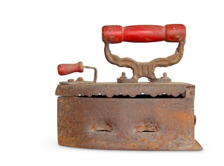 Old irons isolated on white background.の写真素材