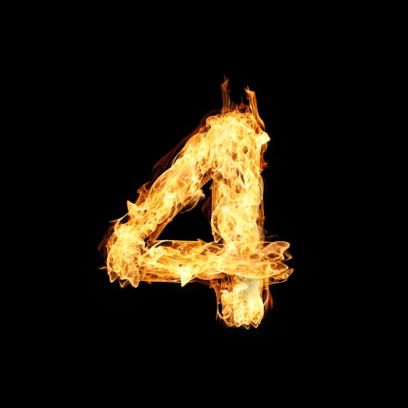 Number one made from fireの写真素材
