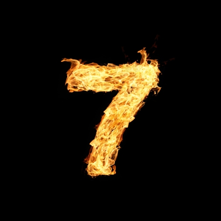 Number one made from fireの写真素材