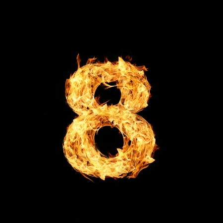 Number one made from fireの写真素材