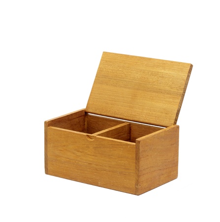 Old wooden box isolated on white