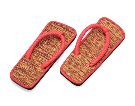 colorful sandals isolated on white