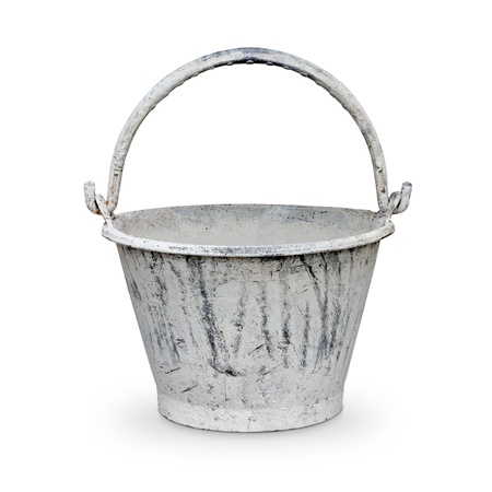 pail for about cement work on white backgroundの写真素材