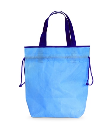 Blue bag on white isolated backgroundの写真素材