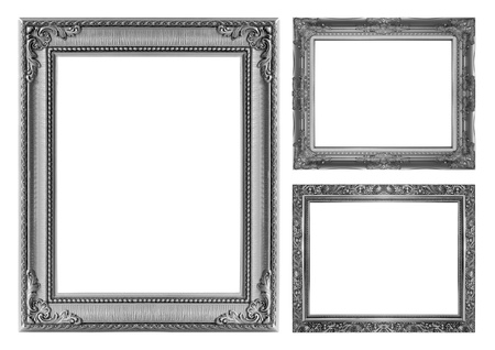 The antique frame on the white backgroundの写真素材