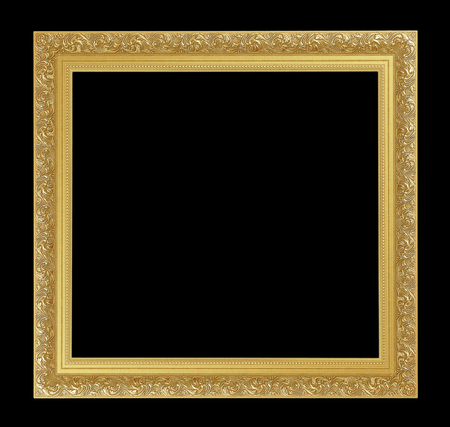 The antique gold frame on the black backgroundの写真素材
