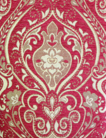 Red vintage fabric with gold decor