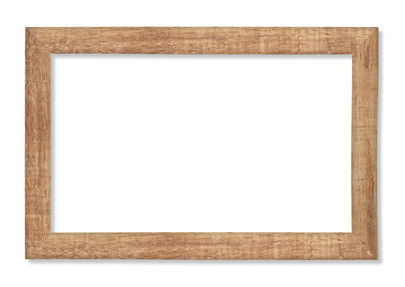 wooden frame on the white backgroundの写真素材
