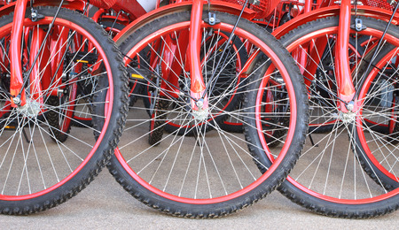 Red Bicycle Wheels