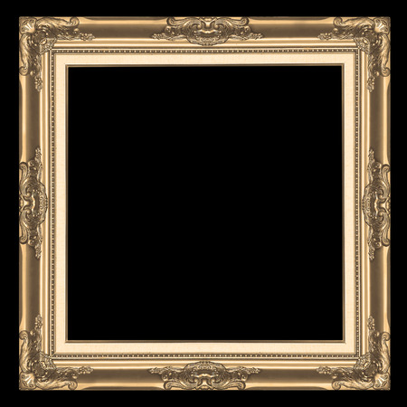 The antique gold frame on the black backgroundの写真素材