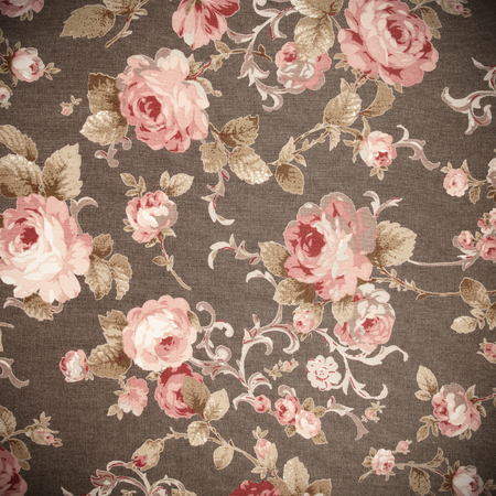 vintage style of tapestry flowers fabric pattern backgroundの写真素材