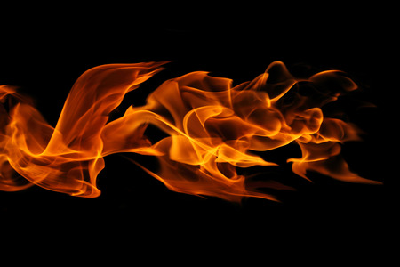 Abstract Fire flame on black background