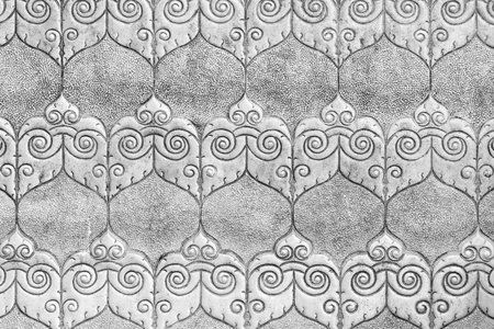 silver pattern Crafts wall in the temple of thailand Lanna style Chiang Mai, Thailand.の写真素材