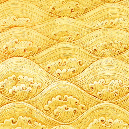 metal gold pattern Crafts wall in the temple of thailand, Lanna style Chiang Mai, Thailand.の写真素材