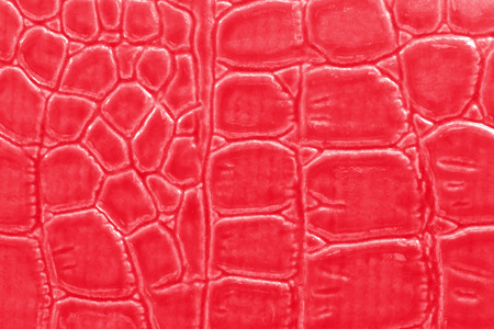 Red crocodile artificial leather for background