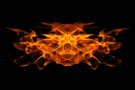 Abstract Fire flame on black background