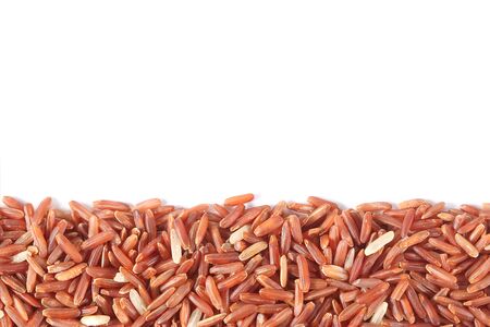 red rice on white backgroundの写真素材