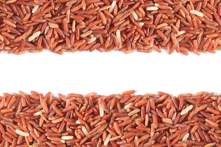 red rice on white backgroundの写真素材