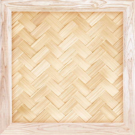 bamboo texture with wooden frameの写真素材
