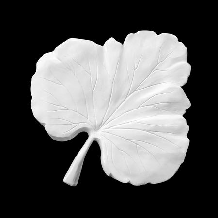 leaf shape ceramic for Decorative isolated on blackの写真素材