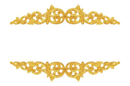 Ornament elements frame, vintage gold floral designsの写真素材