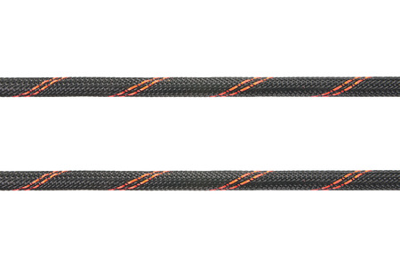 Black nylon cable ,rope isolated on white
