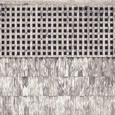 old wooden wall and lattice texture backgroundの写真素材