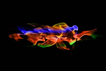 abstract colorful Fire flames on black background