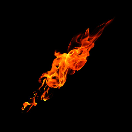 Fire flames on black background