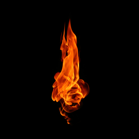 abstract fire flames on blackの写真素材
