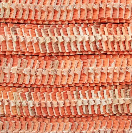 Stacks of roof tiles.の写真素材