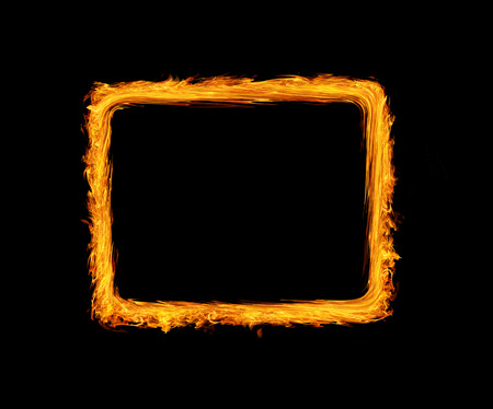 Fire frame twirl motion on black background twirl motion of fire flameの写真素材