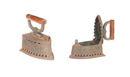 old iron isolated on white backgroundの写真素材