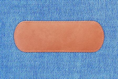 close up label leather on blue Denim or blue Jeans background
の写真素材