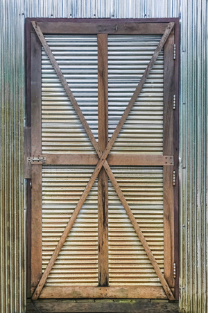 Vintage Door or Wooden and zinc door for entranceの写真素材