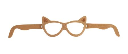 Fancy glasses, cat icon isolated on whiteの写真素材