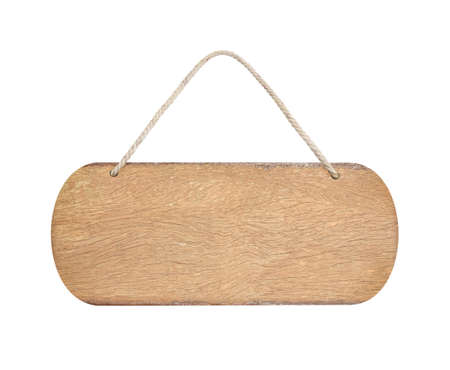 wooden sign with ropeの写真素材