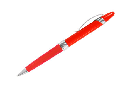 Red pen  isolated on white background, clipping path included.の写真素材