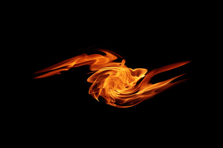 Fire flames on black abstract background use for design.