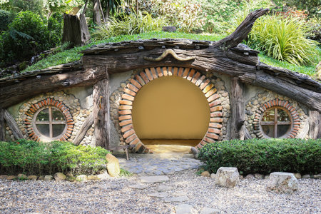 Chiang Mai, Thailand - October 27,2021 small house similar to Hobbit house with cute decorations on popular tourist destination in Take a Walk chiang mai Thailandのeditorial素材