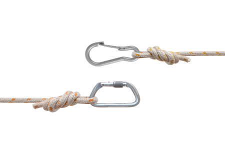rope and Karabiner isolated on white