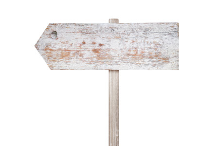 Wood old planks sign, Wooden sign isolated on white  background  with clipping path include for design usage purpose.の写真素材
