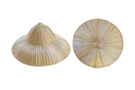 Plam leaf hat patterns isolated on white background , clipping pathの写真素材