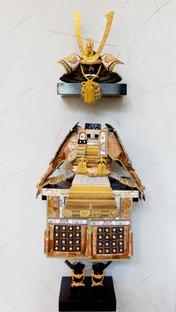 Golden Japan samurai warrior armature protection