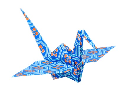 Colorful traditional Japanese origami birdの写真素材