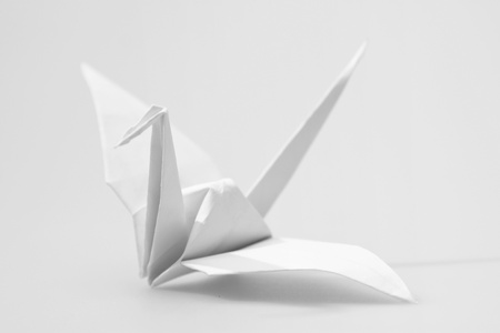 Japanese paper craft origami birdsの写真素材