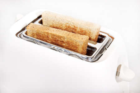 White toaster and crispy wholewheat bread