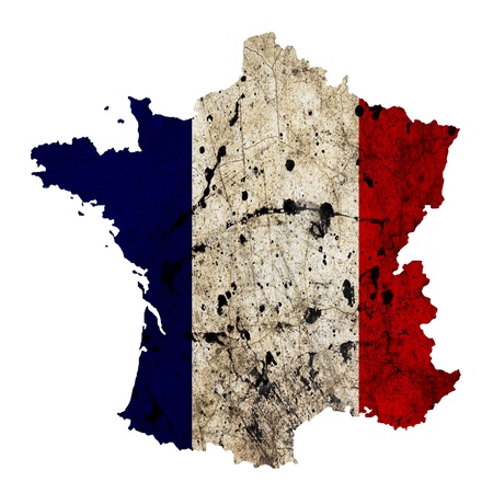 France border outline map isolated on white background の写真素材