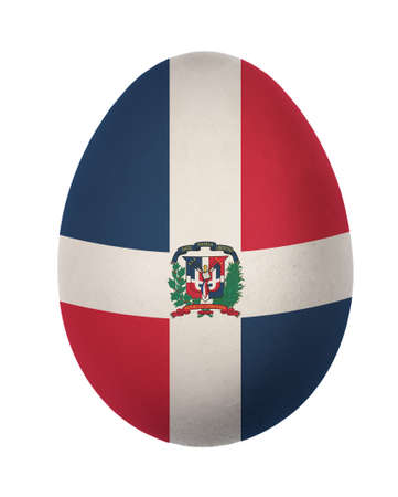 Colorful Dominican  flag Easter egg isolated on white backgroundの写真素材